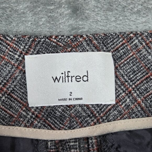 Aritzia Wilfred Jallade Pants 2 Gray Plaid Tie Front High Waist Ankle Trousers - Picture 4 of 10